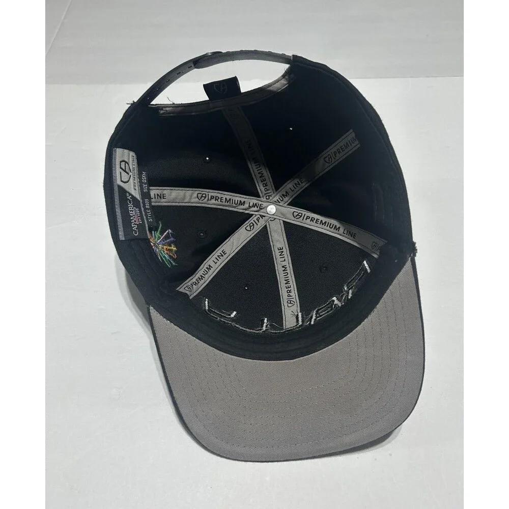 CapAmerica Premium Line 'RALLY' Black Snapback Hat Style 8505 OSFM